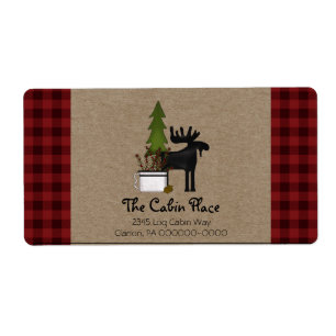 Rustic Buffalo Plaid Cabin Lodge Style Label