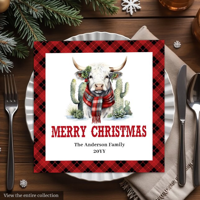 Rustic buffalo plaid Christmas napkins for party (Rustic buffalo plaid Christmas napkins for party

)