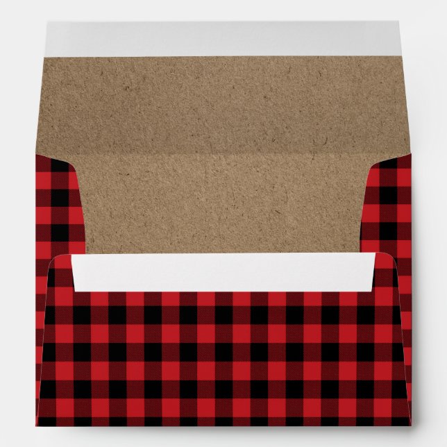 Rustic Buffalo Plaid Lumberjack Envelope (Back (Bottom))