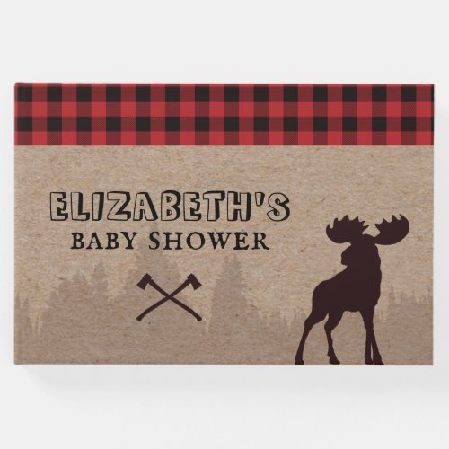 Rustic Buffalo Plaid Lumberjack Theme Baby Shower Guest Book