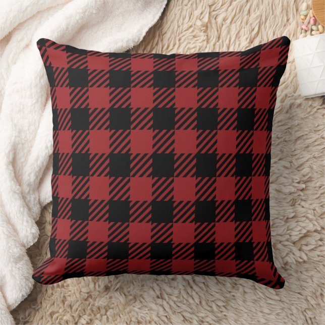 Rustic Buffalo Plaid Pattern Throw Pillow (Blanket)