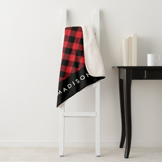 Rustic Buffalo Plaid | Personalized Sherpa Blanket (In Situ)