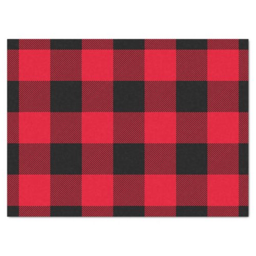 Rustic Buffalo Plaid Red Black Tissue Paper