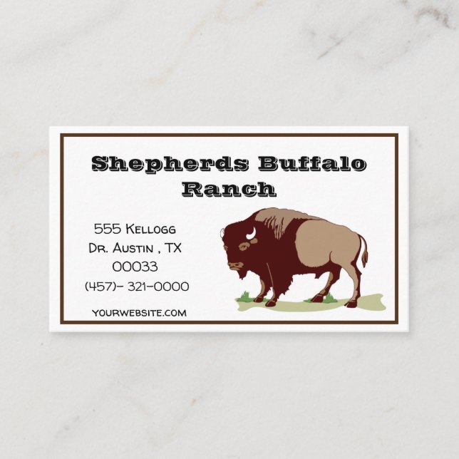 Rustic Buffalo Ranch Style Business Card (Front)