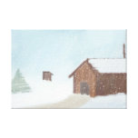 Rustic Building in Snow Canvas Print
