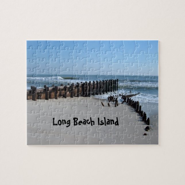 Rustic Bulkhead on Beach Jigsaw Puzzle (Horizontal)