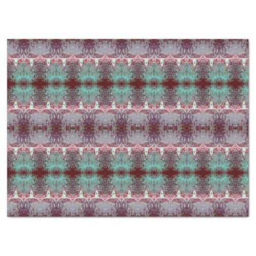 Rustic Bull Cow Skull Country Teal Brown Pattern Tissue Paper