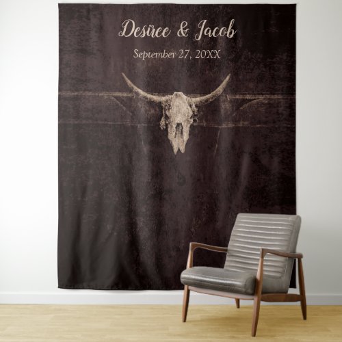 Rustic Bull Skull Country Western Texture Backdrop