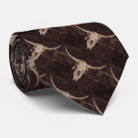 Rustic Bull Skull Wedding Country Western Texture Neck Tie at Zazzle
