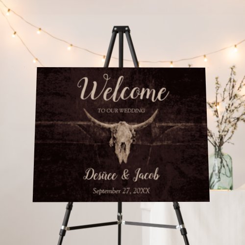 Rustic Bull Skull Wedding Western Country Texture Foam Board