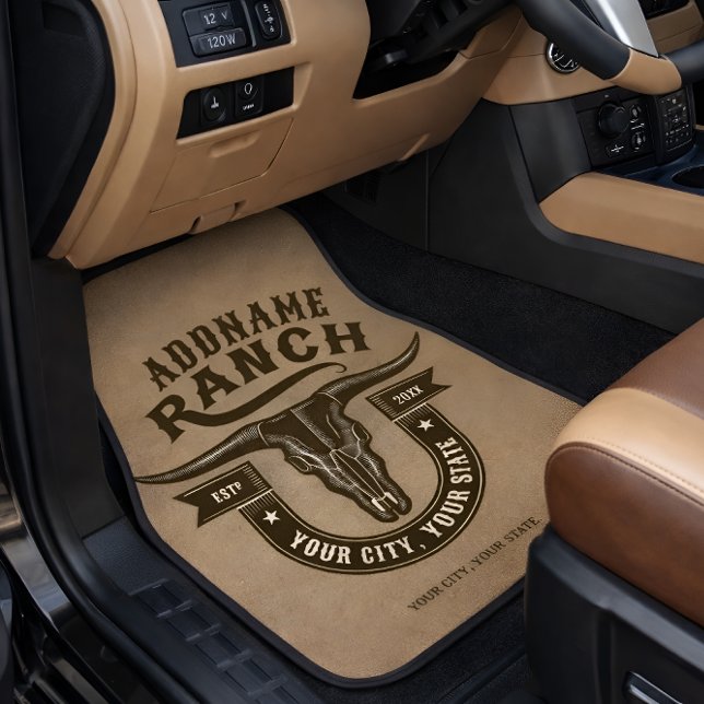 Rustic Bull Steer Skull Western Ranch - Cowboy Car Floor Mat (Creator Uploaded)