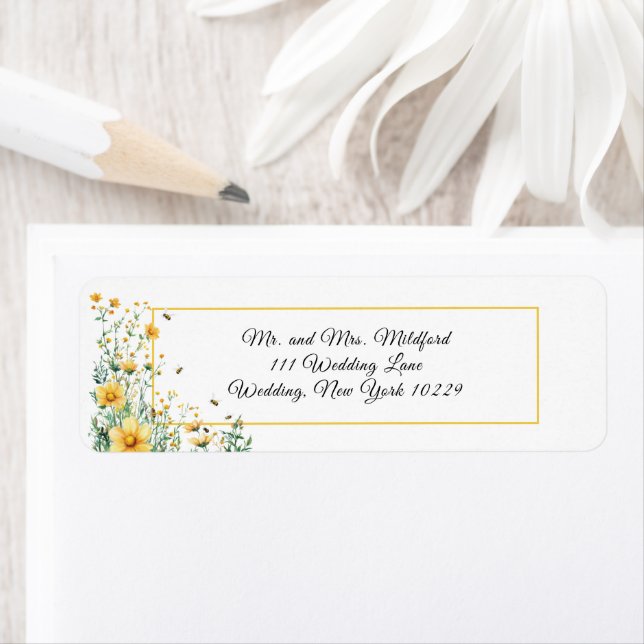 Rustic Bumble Bee Address Label (Insitu)
