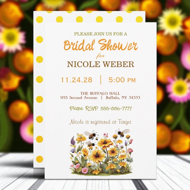 Rustic Bumble Bee Bridal Shower Invitation (Creator Uploaded)