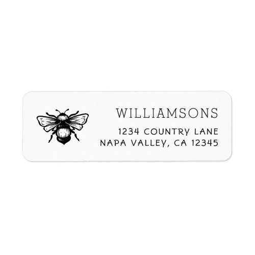 Rustic Bumblebee Return Address Label