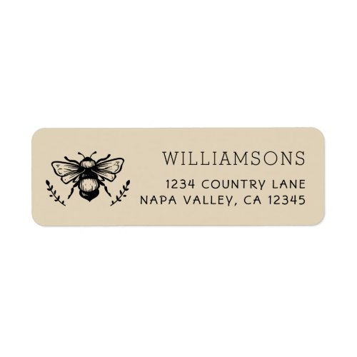 Rustic Bumblebee Return Address Label