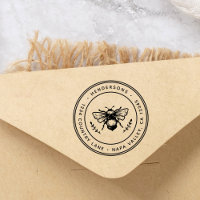 Rustic Bumblebee Round Return Address