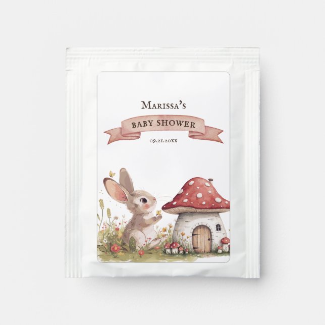 Rustic Bunny Baby Shower Drink Mix (Front)
