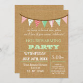 Rustic Buralp Bunting Housewarming party Invites (Front/Back)