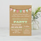 Rustic Buralp Bunting Housewarming party Invites (Standing Front)