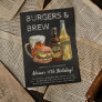 Rustic Burgers & Brew Birthday BBQ Invitation
