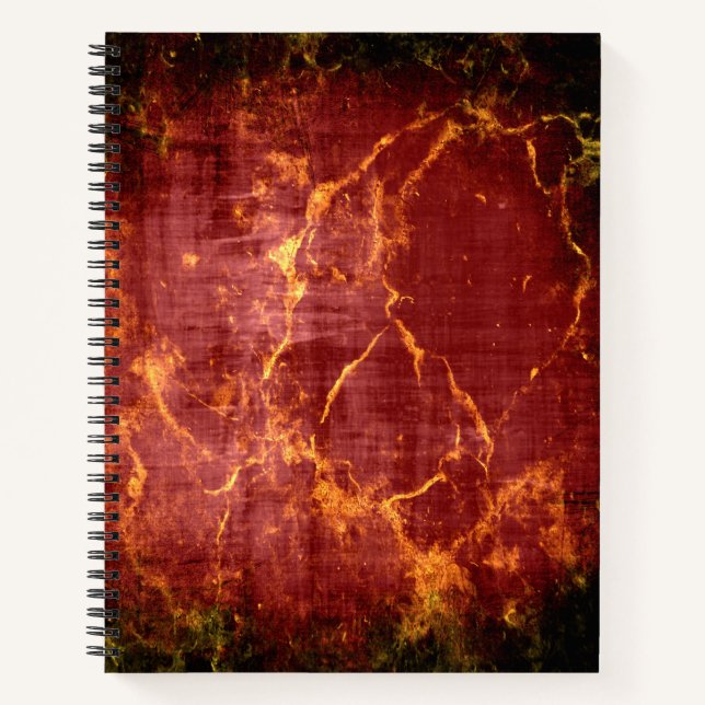 Rustic Burgundy Black and Gold Marble Notebook (Front)