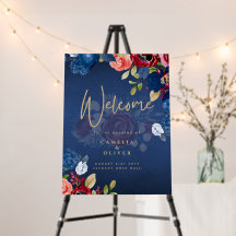 Rustic Burgundy Blue Floral Wedding