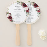 Rustic Burgundy Blush Floral Gold Wedding Program Hand Fan<br><div class="desc">Designed to co-ordinate with our Rustic Blush wedding collection, this elegant wedding program features a beautiful watercolor burgundy and blush pink floral arrangement. Personalize it with your wedding details easily and quickly, simply press the customise it button to further re-arrange and format the style and placement of the text. Double...</div>