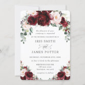 romantic pink floral layered wedding invitations SWPI075