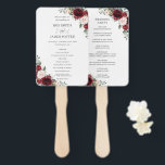 Rustic Burgundy Blush Floral Wedding Program Hand Fan<br><div class="desc">Designed to co-ordinate with our Rustic Blush wedding collection, this elegant wedding program features a beautiful watercolor burgundy and blush pink floral arrangement. Personalize it with your wedding details easily and quickly, simply press the customise it button to further re-arrange and format the style and placement of the text. Double...</div>