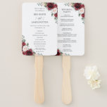Rustic Burgundy Blush Floral Wedding Program Hand Fan<br><div class="desc">Designed to co-ordinate with our Rustic Blush wedding collection, this elegant wedding program features a beautiful watercolor burgundy and blush pink floral arrangement. Personalize it with your wedding details easily and quickly, simply press the customise it button to further re-arrange and format the style and placement of the text. Double...</div>