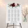 Rustic Burgundy Blush Floral Wedding Seating Chart Foam Board