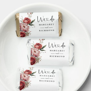 Rustic Burgundy Blush Floral Wedding Sweet Favor