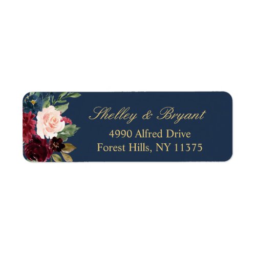 Rustic Burgundy Blush Navy Blue Watercolor Floral Label - Rustic Burgundy Blush Navy Blue Watercolor Floral Return Address Label. 
(1) For further customization, please click the "customize further" link and use our design tool to modify this template. 
(2) If you need help or matching items, please contact me.