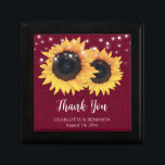 Rustic Burgundy Burgundy Sunflower Wedding Gift Box<br><div class="desc">Personalize this burgundy floral gift box inspired by sunflowers to create a beautiful wedding ring box/memorial/bridal shower or wedding gift box,  for instance.</div>
