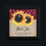 Rustic Burgundy Burgundy Sunflower Wedding Gift Box<br><div class="desc">Personalize this burgundy floral gift box inspired by sunflowers to create a beautiful wedding ring box/memorial/bridal shower or wedding gift box,  for instance.</div>