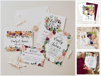 Rustic Burgundy Fall Floral Wedding Collection