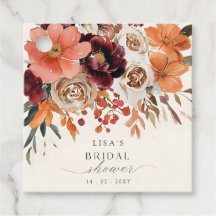 Rustic Burgundy Floral Fall Bridal Shower 