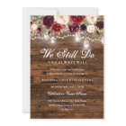 Rustic Burgundy Floral Lights Wedding Vow Renewal