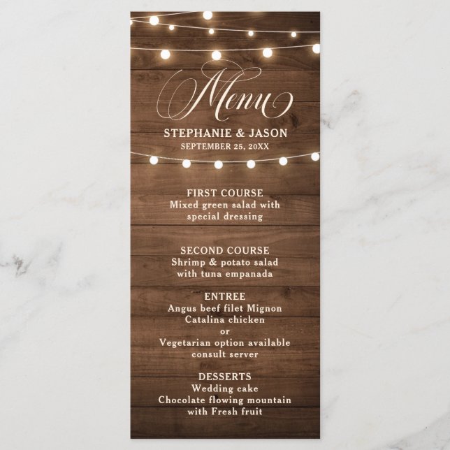 Rustic Burgundy Floral Mason Jar Wedding Menu (Front)