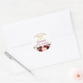 Rustic Burgundy Floral Nursing Graduate Graduation Classic Round Sticker (Envelope)