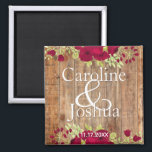 Rustic Burgundy Floral Wedding Magnet<br><div class="desc">Our rustic, watercolor floral wedding design in deep red/burgundy. Click "personalize and then "customize further" to adjust the graphic elements to your liking! The collection of coordinating products is available in our shop, zazzle.com/doodlelulu*. Contact us if you need this design applied to a specific product to create your own unique...</div>
