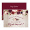 Rustic Burgundy Floral Will You Be My Bridesmaid