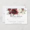 Rustic Burgundy Ivory Floral Wedding RSVP Card