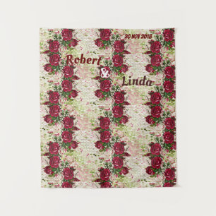 Rustic Burgundy Maroon Rose Wedding Backdrop