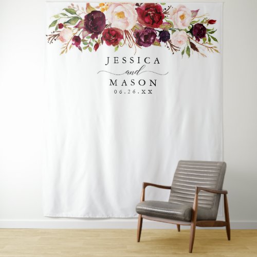 Rustic Burgundy Marsala Backdrop _ Photo Booth