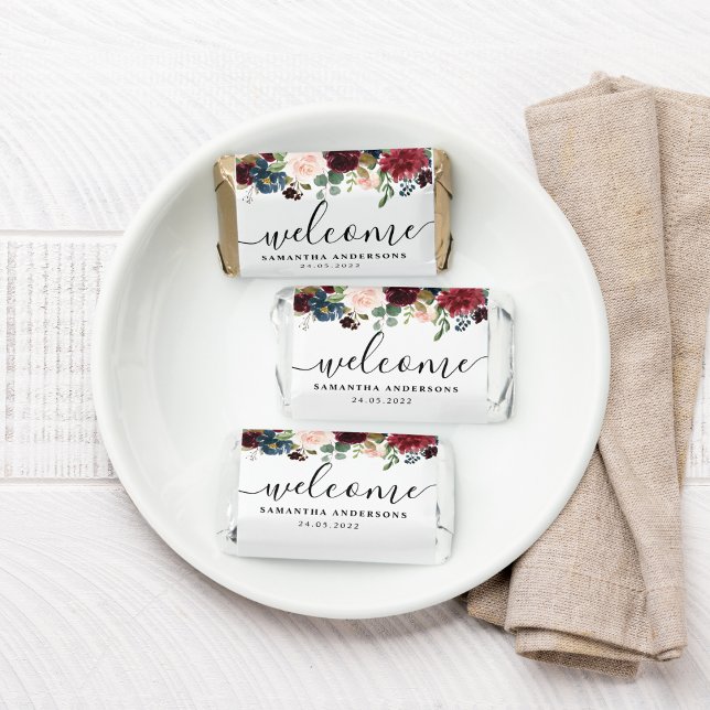 Rustic Burgundy Navy Blue & Red Beauty Flowers  Hershey's Miniatures (Creator Uploaded)