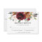 Rustic Burgundy Orange Floral Wedding RSVP Card