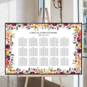 Rustic Burgundy Pink Fall Seating Poster