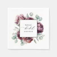 Rustic Burgundy Plum Floral Bridal Shower