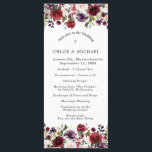 Rustic Burgundy Red Floral Wedding Program<br><div class="desc">A beautiful template for the DIY wedding. A lush border of red and pink roses along with purple flowers and green leaves line the top and bottom of this wedding program. You can use it to describe your own wedding ceremony and wedding party.</div>